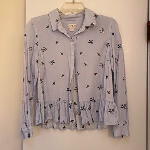 Maison Jules blue flower detailed blouse